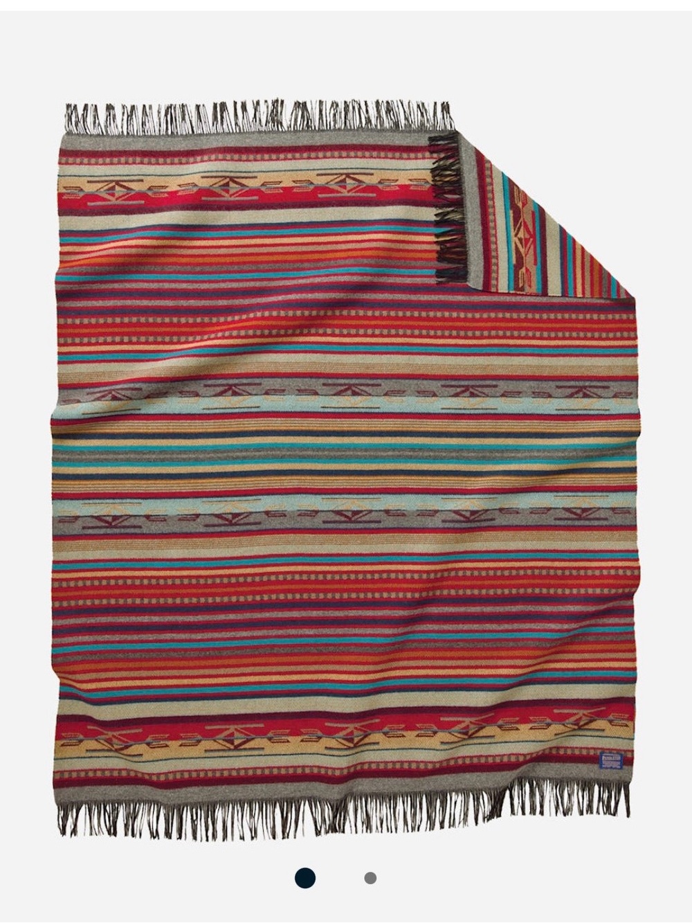 Southwestern Stripe Cotton Throw Blanket - Red Multi